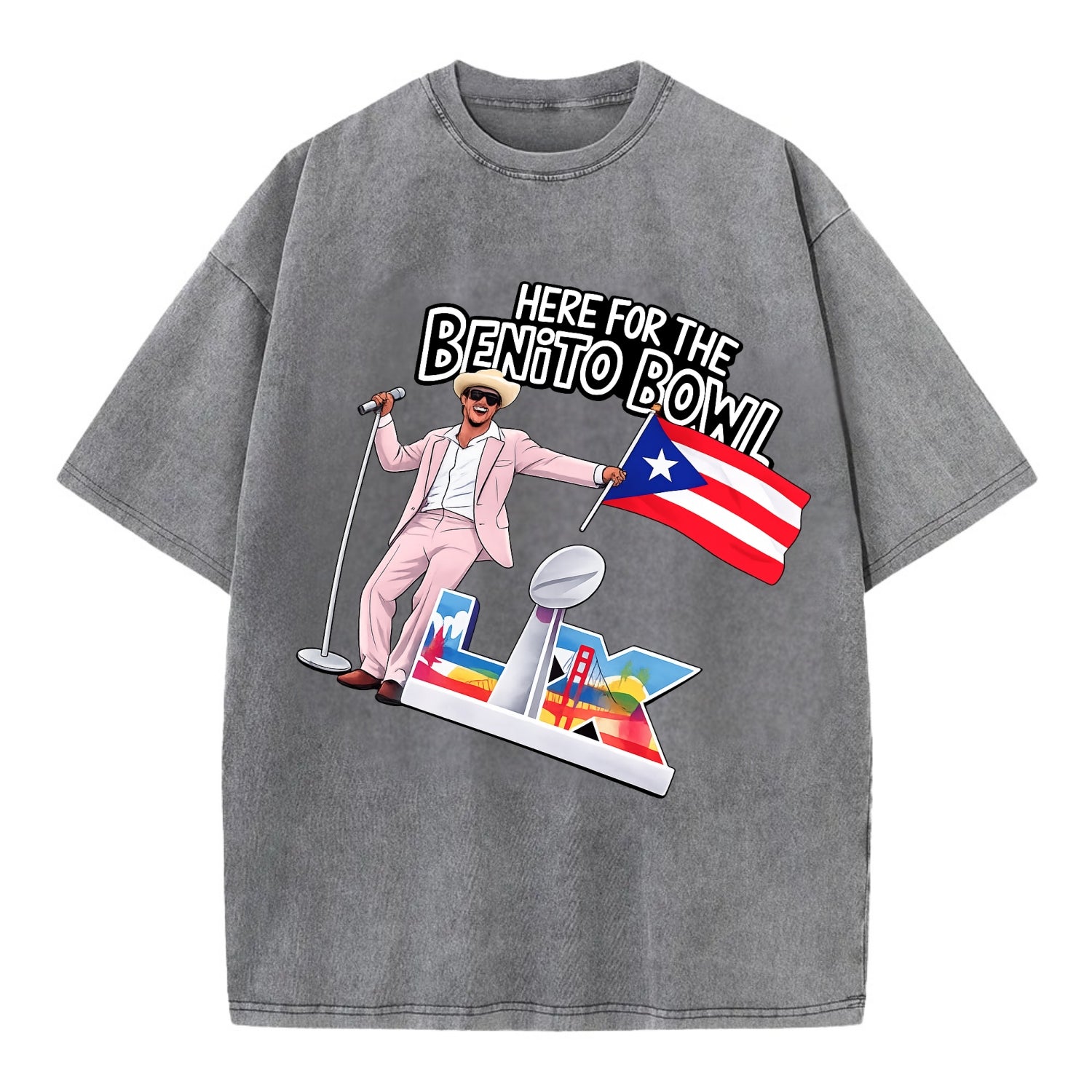 Here For The Bento Bowl - Vintage T-shirt - Grey