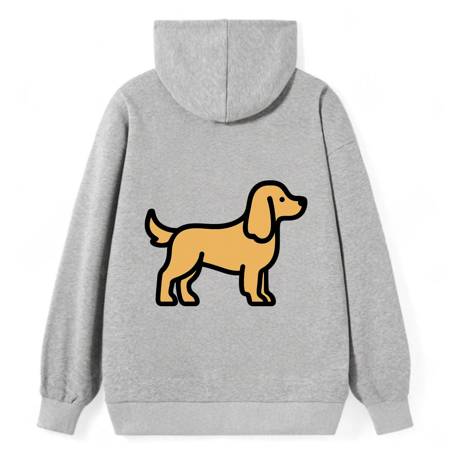 Cocker Spaniel - Golden colored flat side profile - Classic Pullover Hoodie - Grey