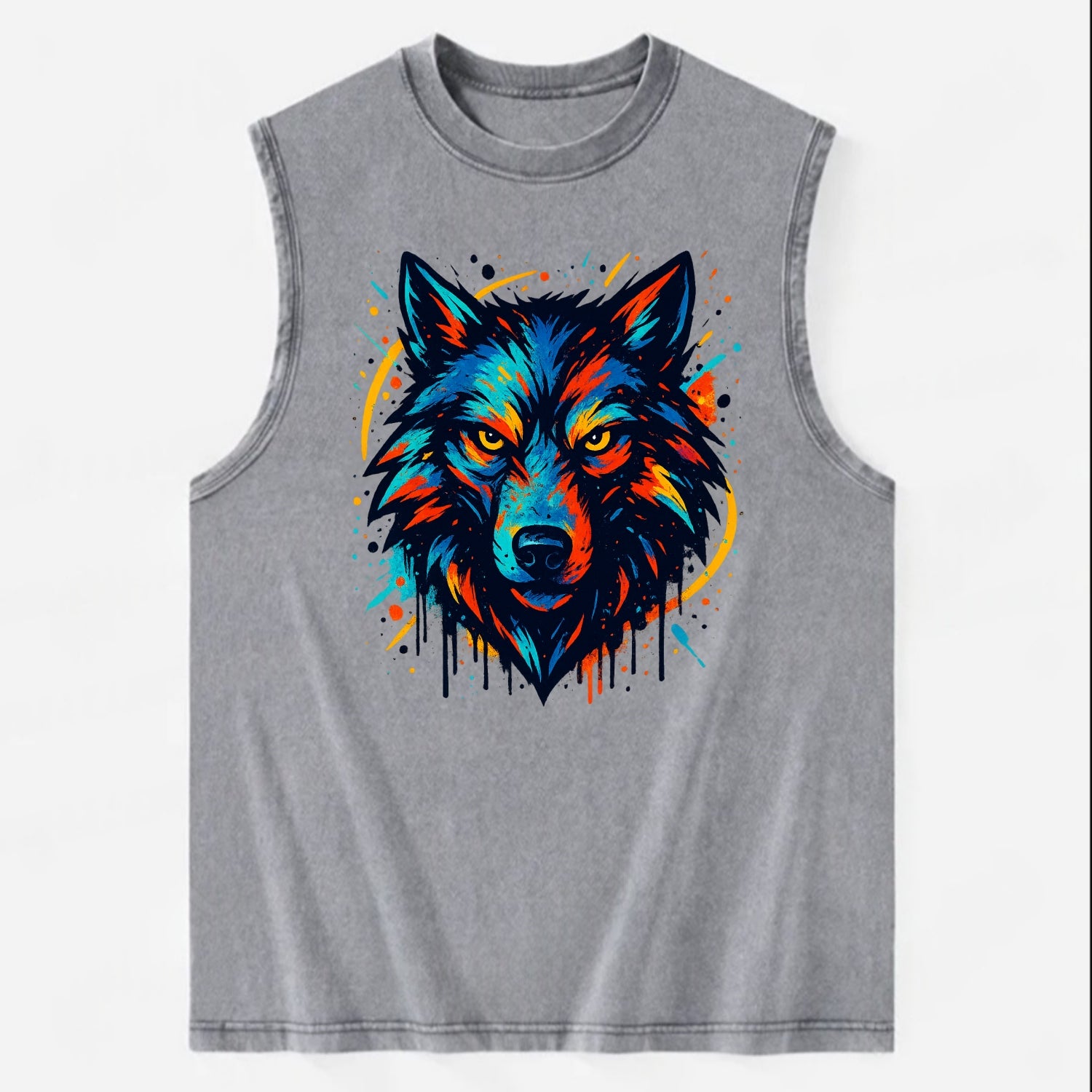 Alpha Wolf Leader  - Vintage Washed Tank - Grey
