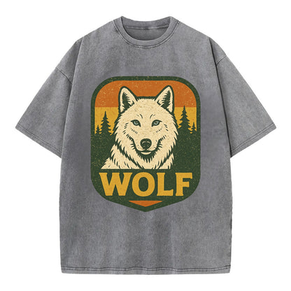 Arctic White Wolf  - Vintage T-shirt - Grey