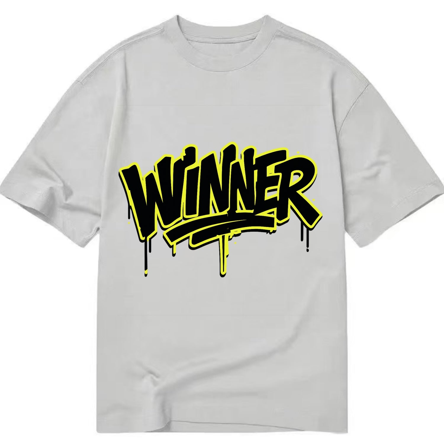 Bold typography design - "WINNER" - victorious mindset, champion - Classic T-shirt - Grey