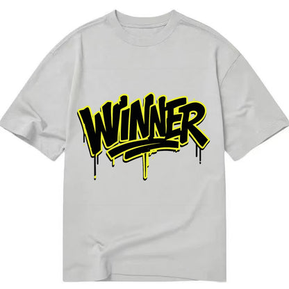 Bold typography design - "WINNER" - victorious mindset, champion - Classic T-shirt - Grey