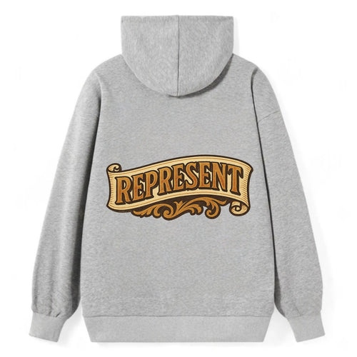 Bold typography design - REPRESENT - showing where you from - Classic Pullover Hoodie