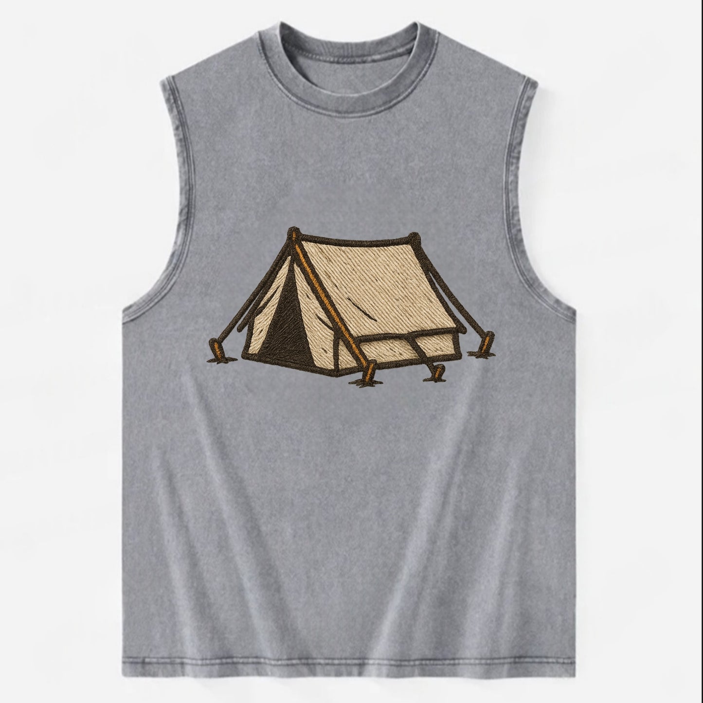 Camping Tent  - Vintage Washed Tank - Grey