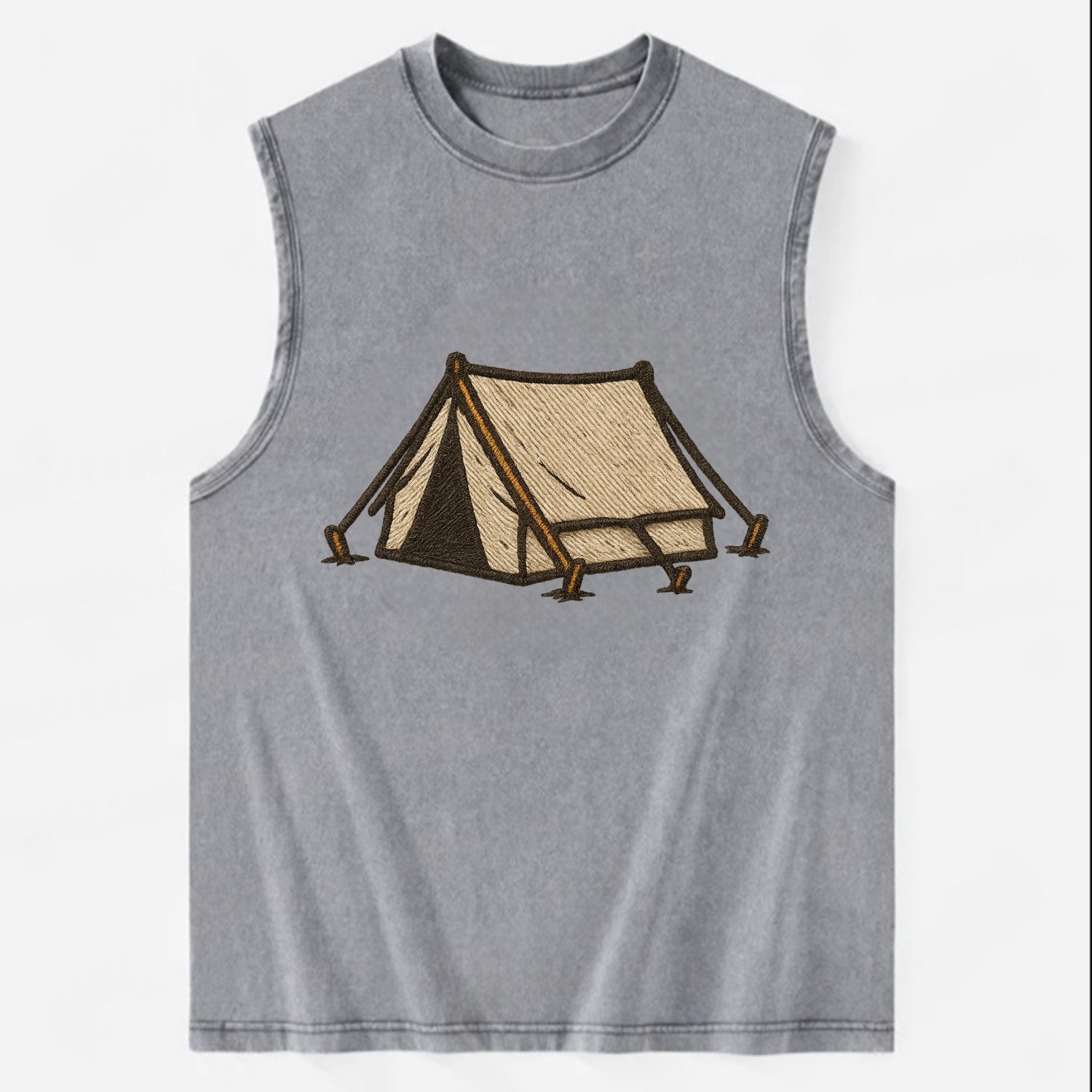 Camping Tent  - Vintage Washed Tank - Grey