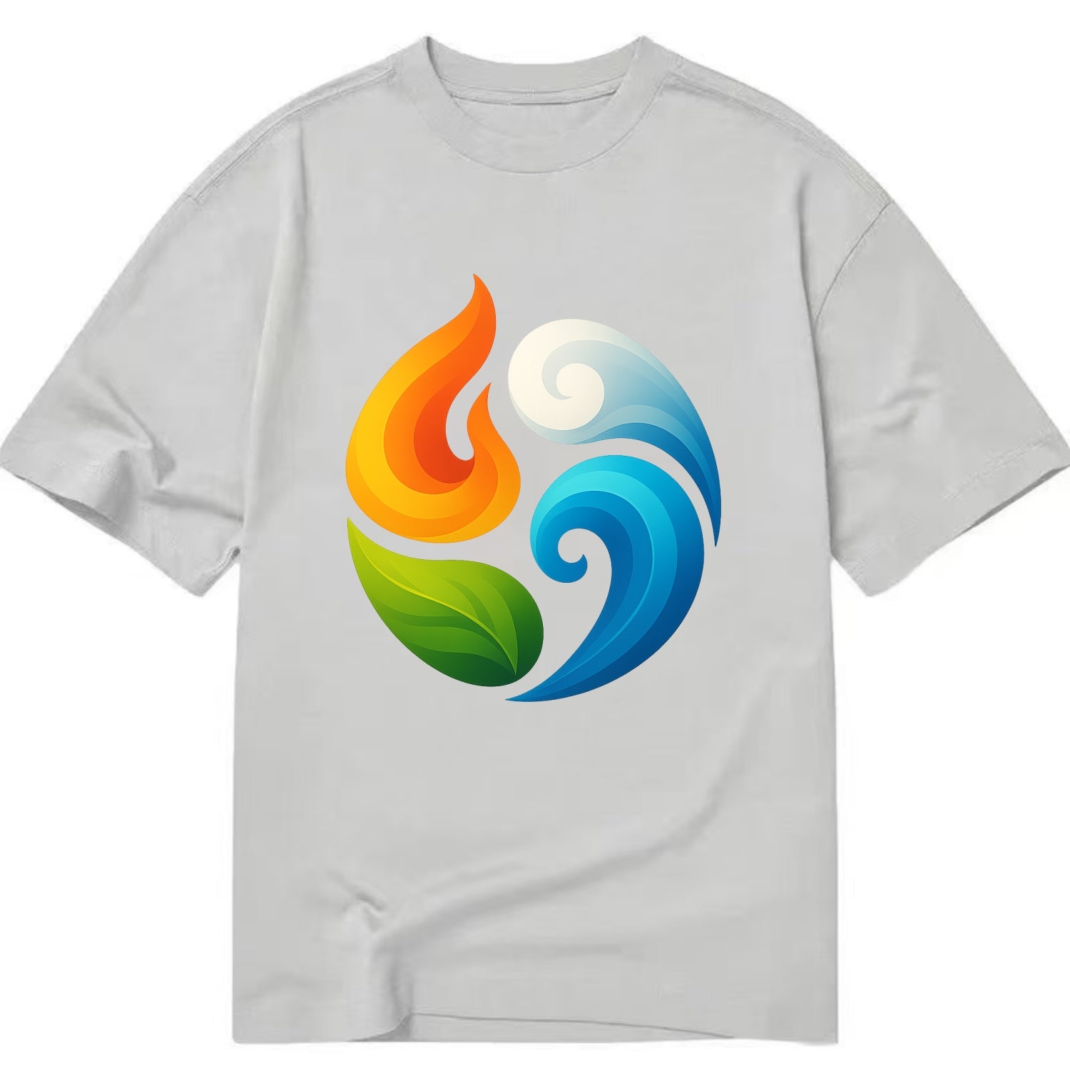 Four Elements Dance - Fire orange, water - Classic T-shirt - Grey