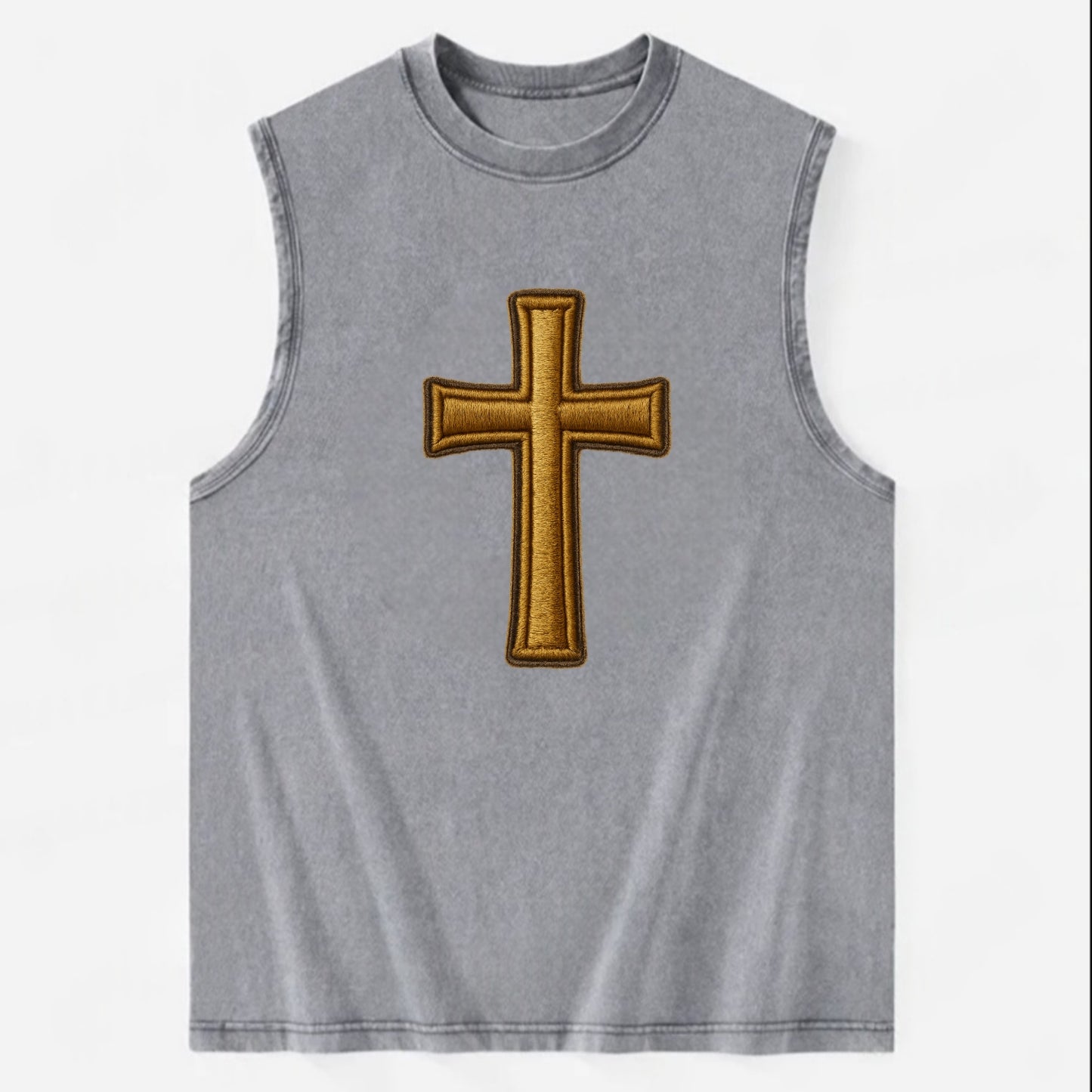 Latin Cross - Vintage Washed Tank - Grey