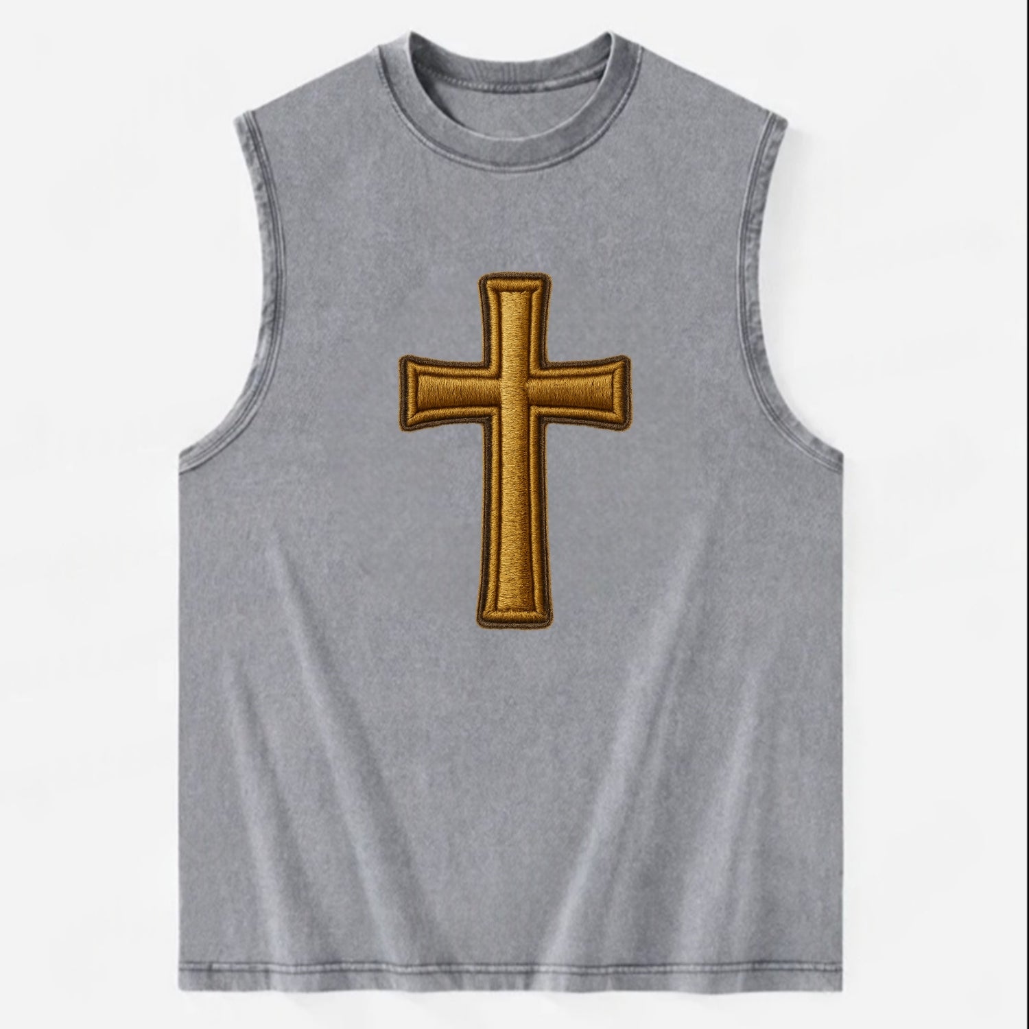 Latin Cross - Vintage Washed Tank - Grey