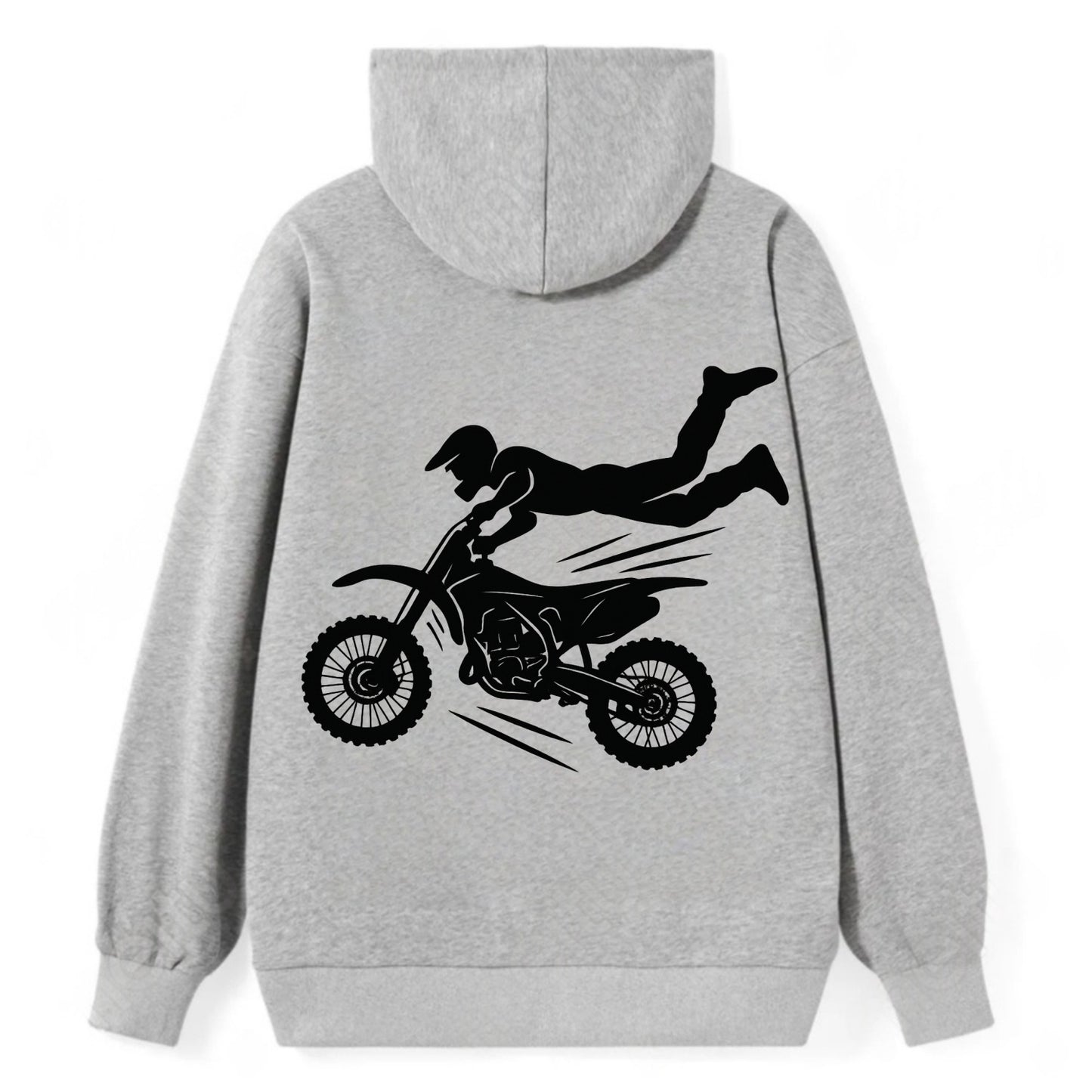 Motocross rider airborne trick - Classic Pullover Hoodie - Grey