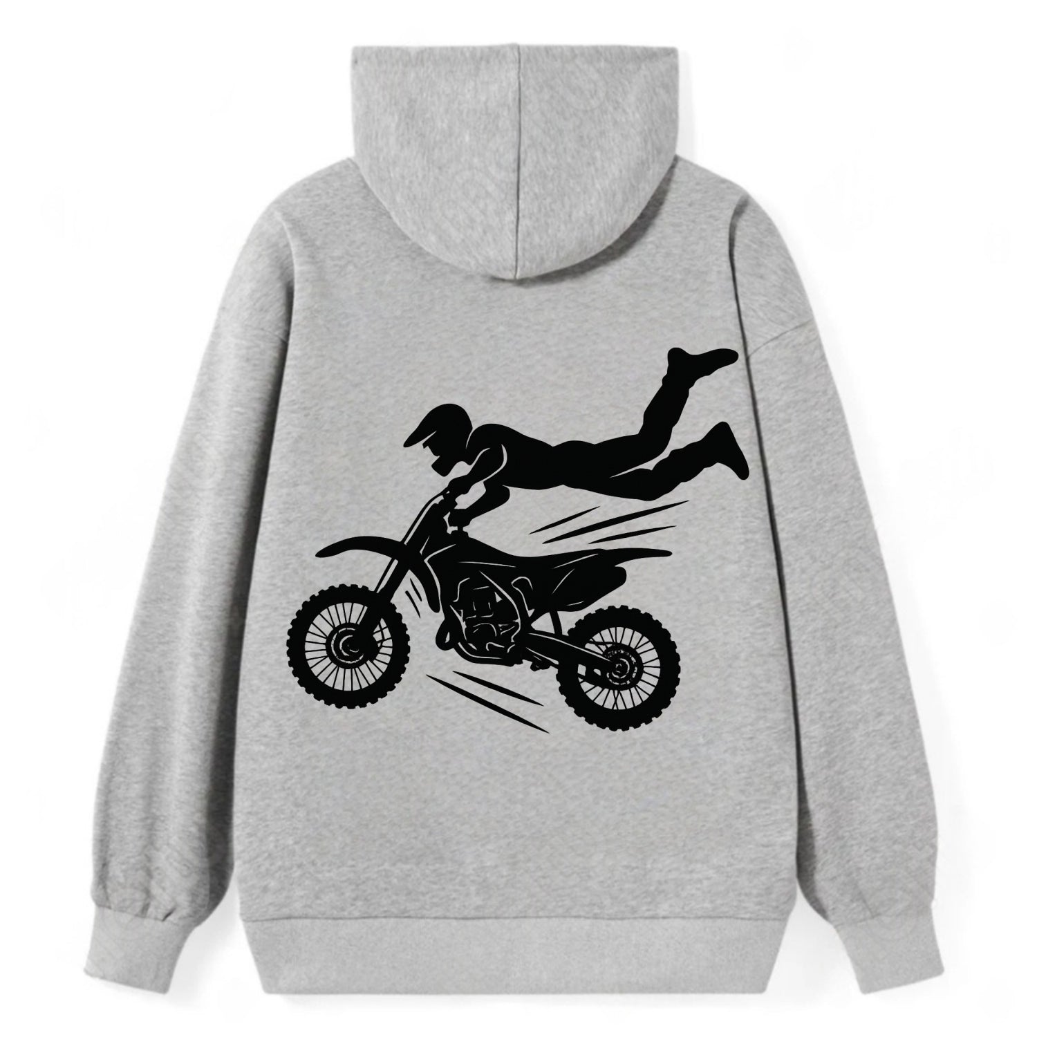 Motocross rider airborne trick - Classic Pullover Hoodie - Grey