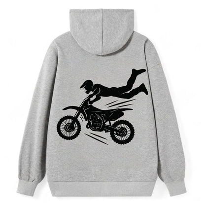 Motocross rider airborne trick - Classic Pullover Hoodie - Grey
