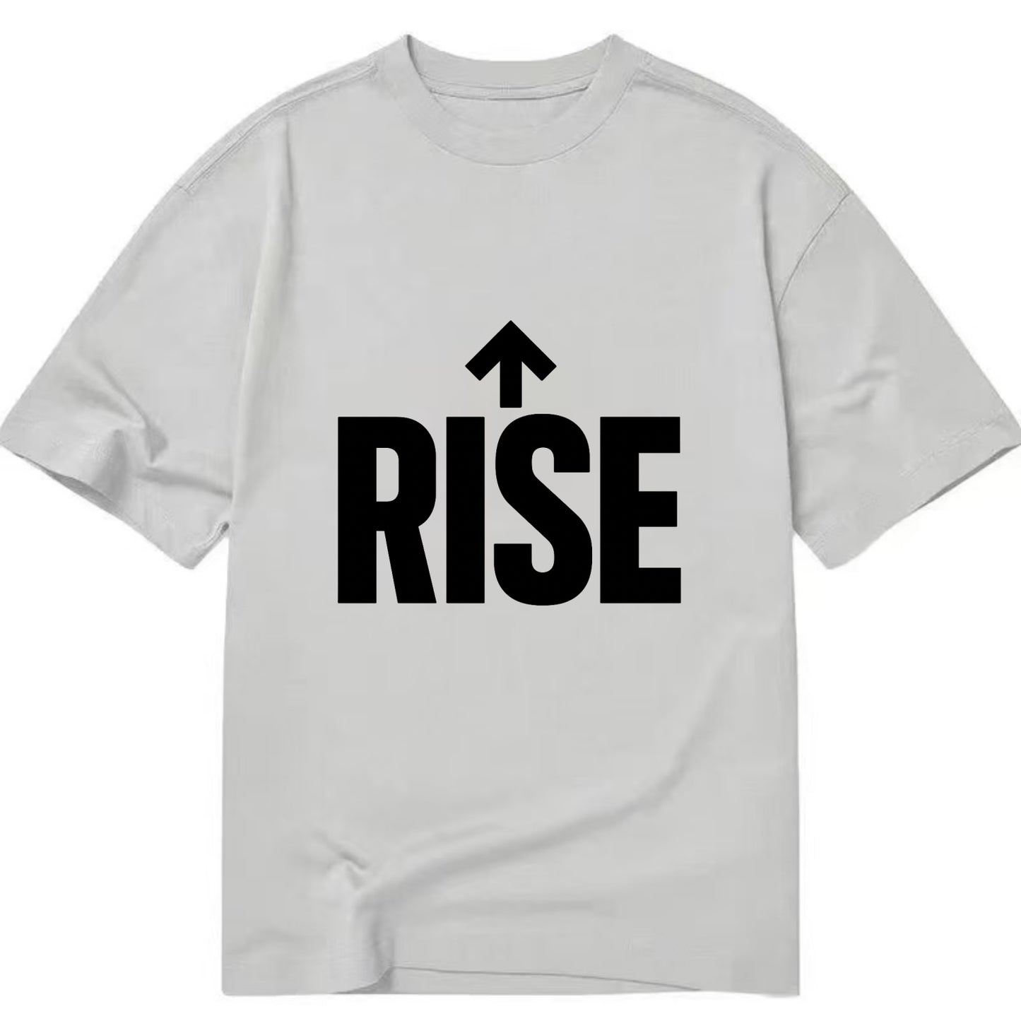 Bold typography design - "RISE" - getting up, ascending, elevating - Classic T-shirt - Grey