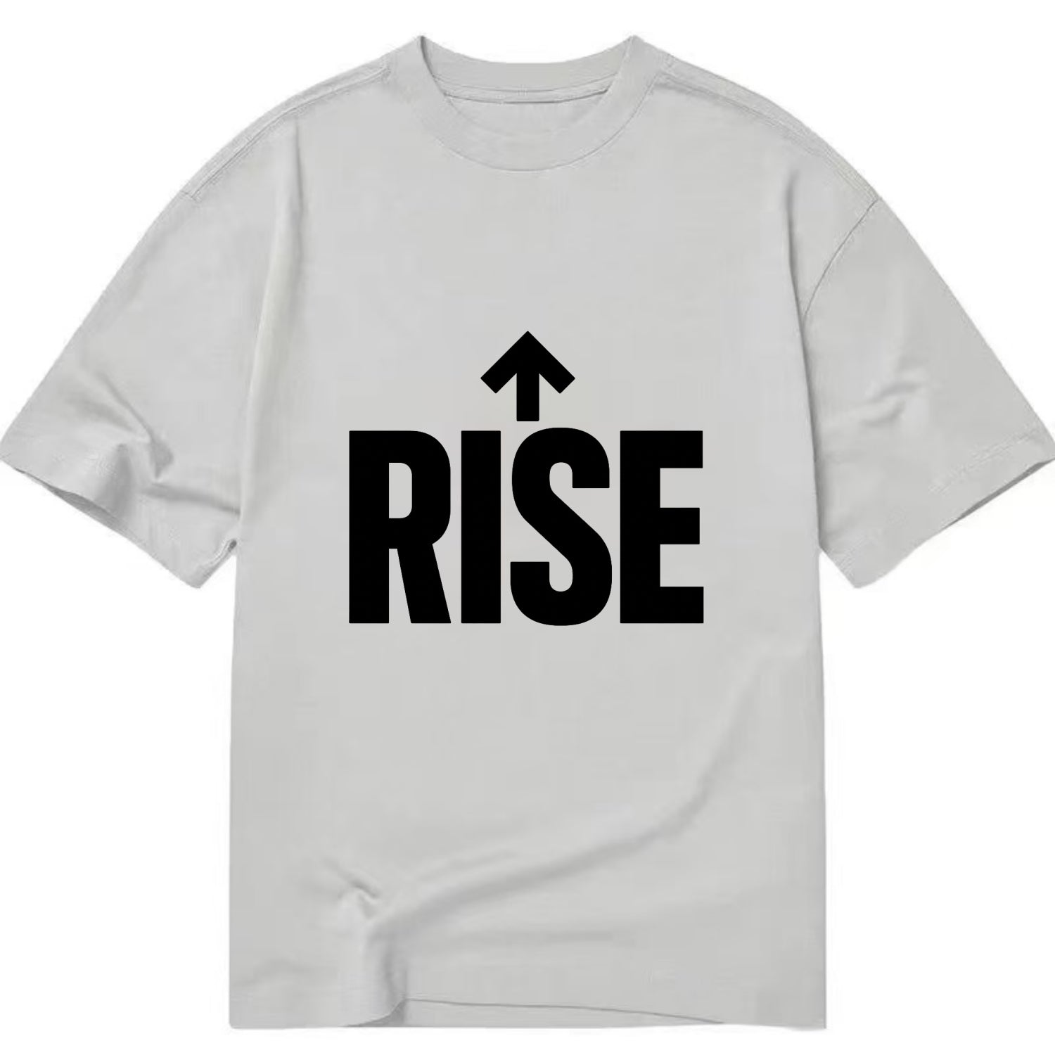 Bold typography design - "RISE" - getting up, ascending, elevating - Classic T-shirt - Grey