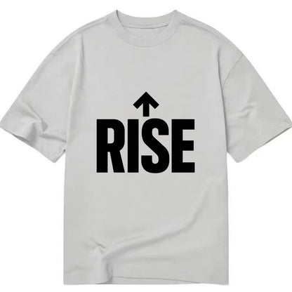 Bold typography design - "RISE" - getting up, ascending, elevating - Classic T-shirt - Grey