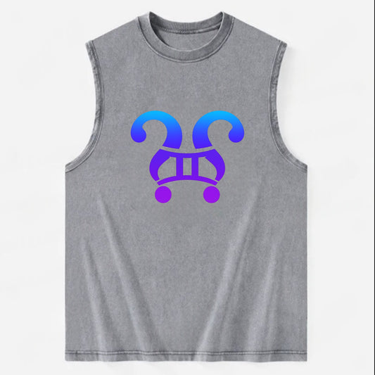 CURIOUS TWINS | Twin question marks | Endless curiosity | Seeking answers | - Vintage Washed Tank - Grey