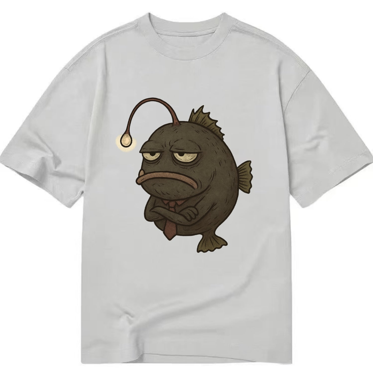 THE ANGLERFISH LURES DISAPPOINTMENT | Dark gray anglerfish with dim light - Classic T-shirt - Grey