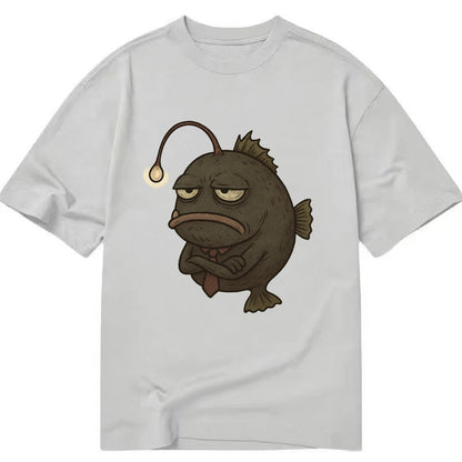 THE ANGLERFISH LURES DISAPPOINTMENT | Dark gray anglerfish with dim light - Classic T-shirt - Grey