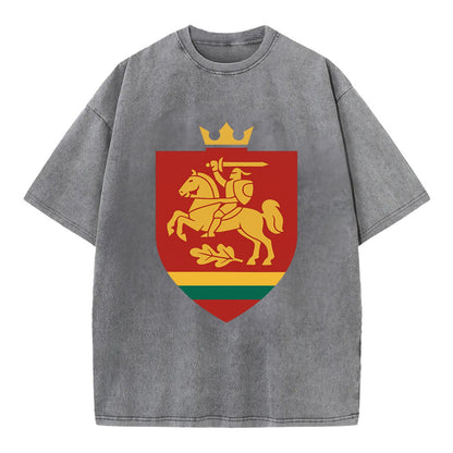Lithuania Royal Logo  - Vintage T-shirt - Grey