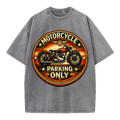 Motorcycle Parking Only - Vintage T-shirt - Grey