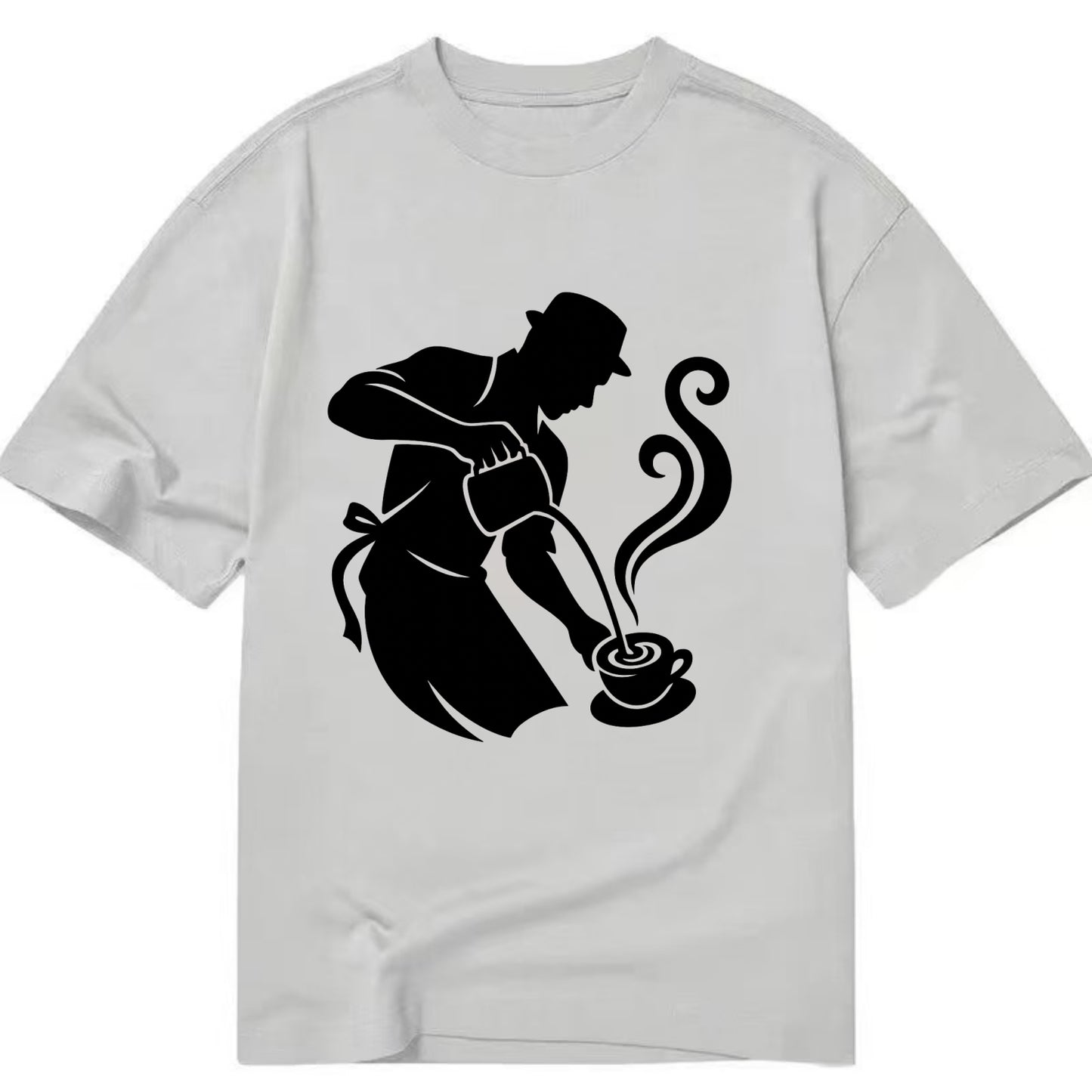 Barista creating latte art - Classic T-shirt - Grey