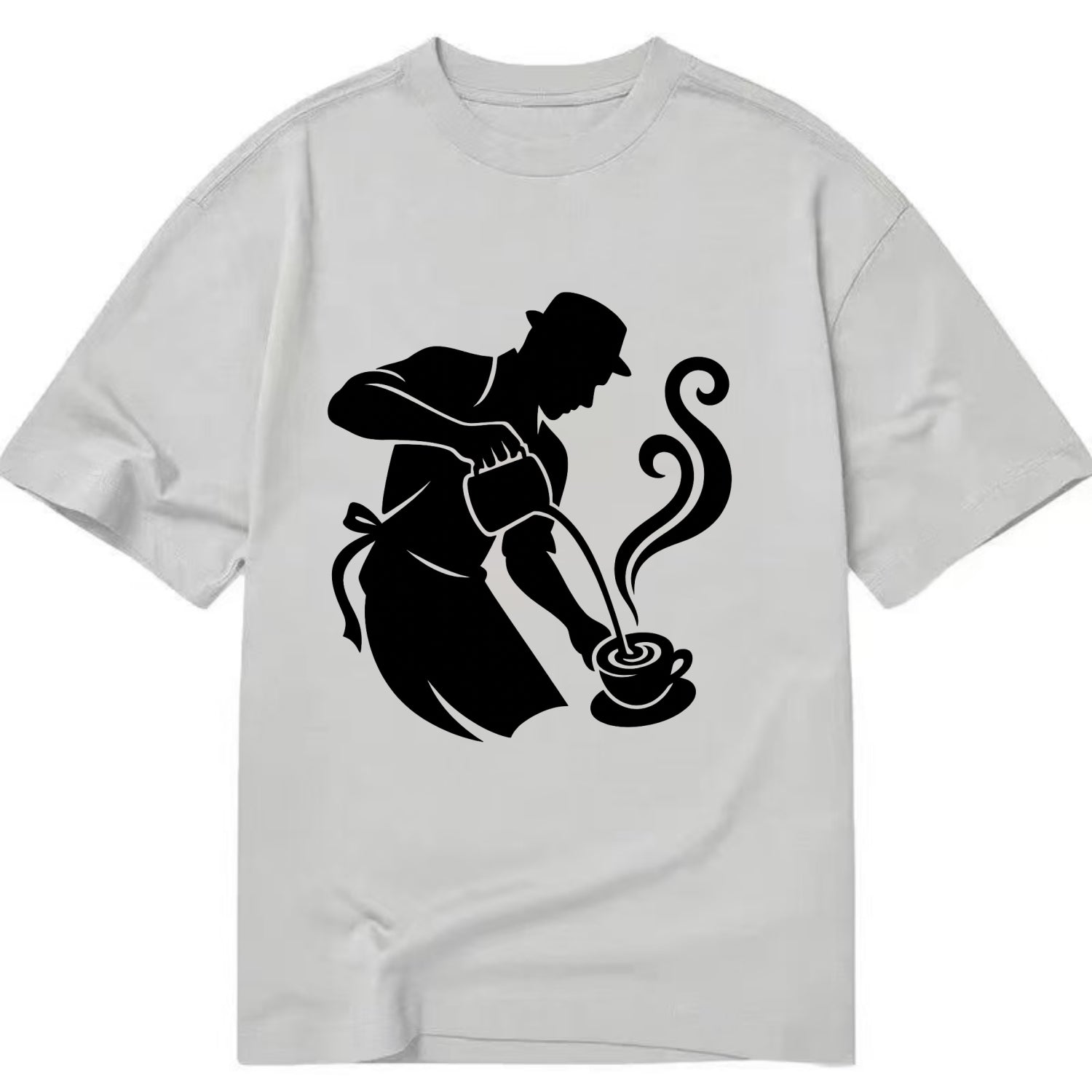 Barista creating latte art - Classic T-shirt - Grey