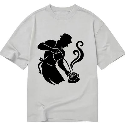 Barista creating latte art - Classic T-shirt - Grey