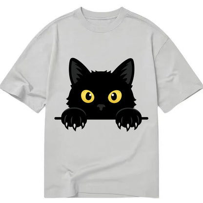 Black Cat  - Classic T-shirt - Grey