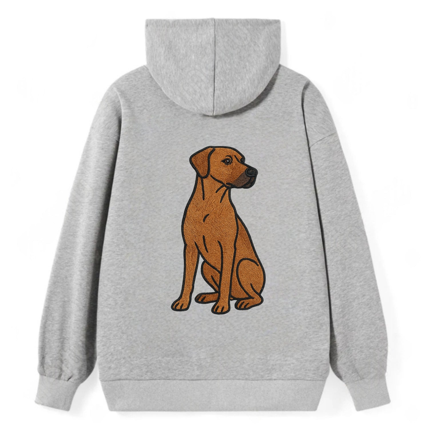 Rhodesian Ridgeback - Red wheaten embroidered pose - Classic Pullover Hoodie - Grey