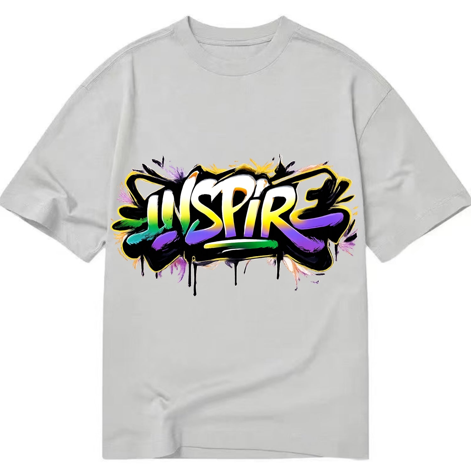 Bold typography design - "INSPIRE" - motivating others, being the spark - Classic T-shirt - Grey