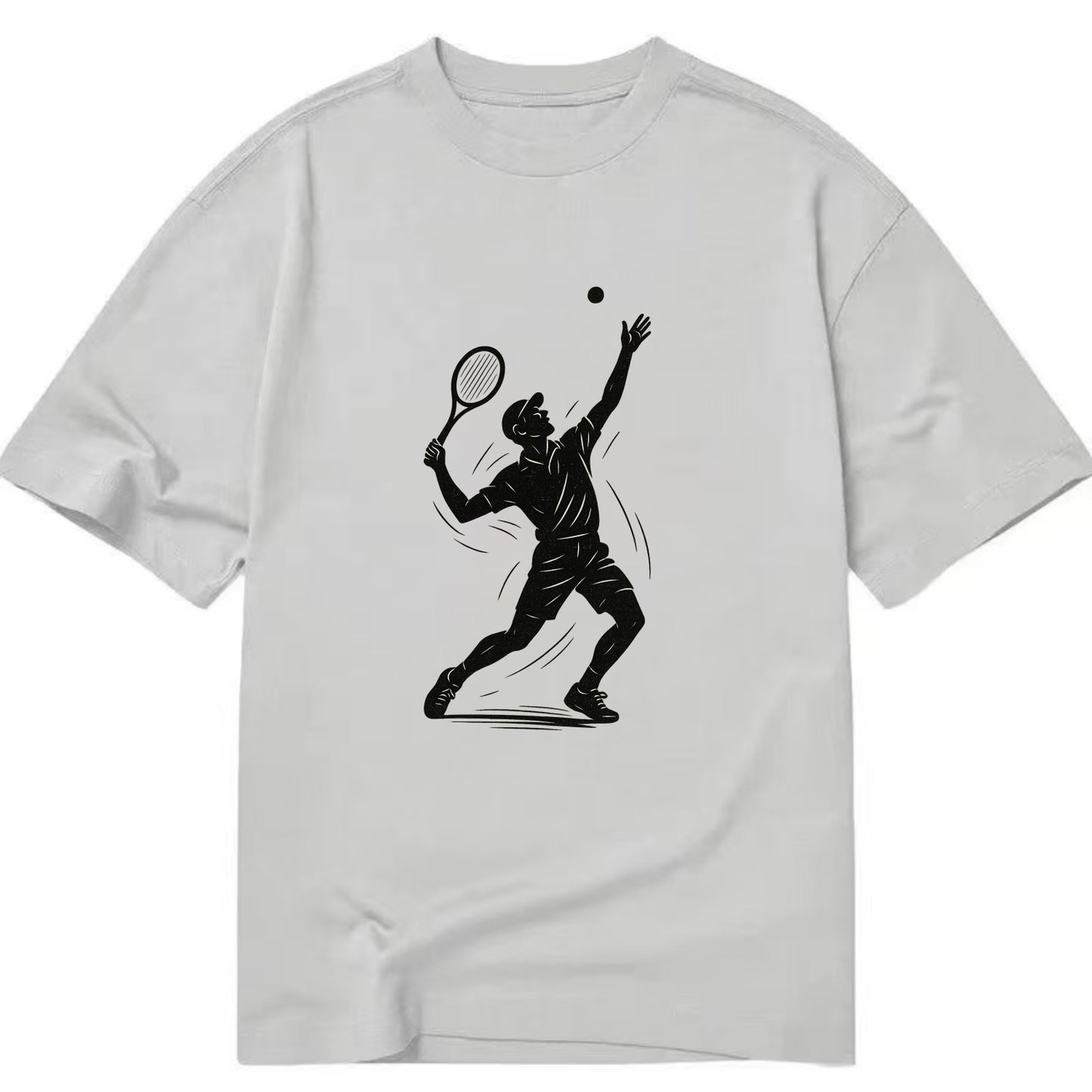 Tennis player serving with powerful form - Classic T-shirt - Grey