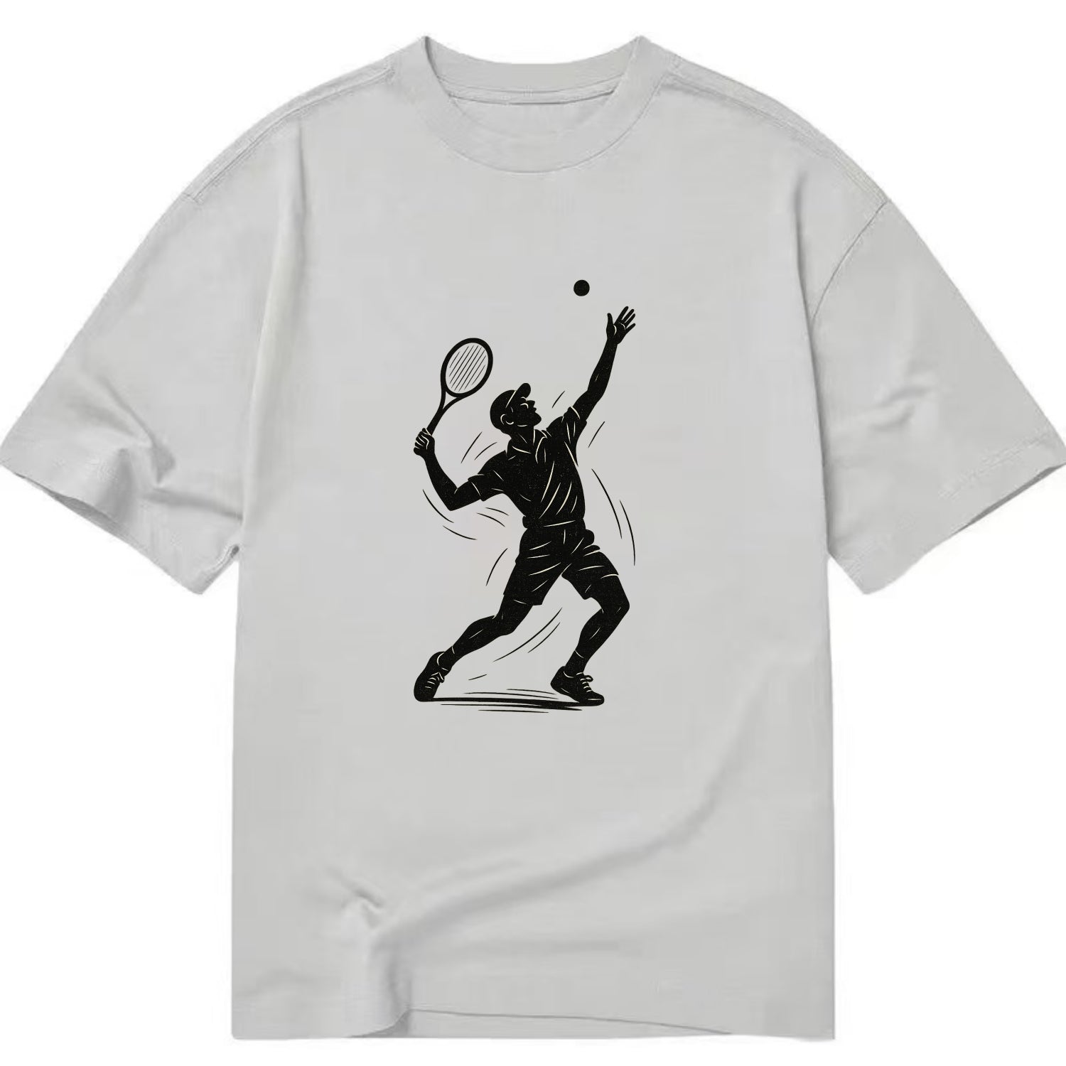 Tennis player serving with powerful form - Classic T-shirt - Grey