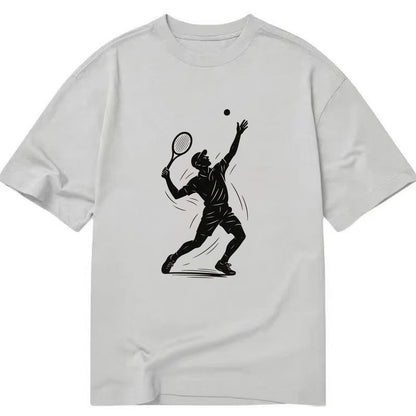Tennis player serving with powerful form - Classic T-shirt - Grey