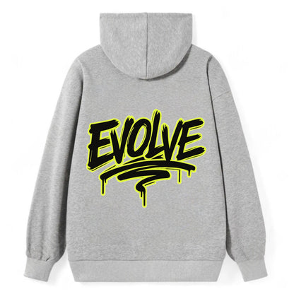 Bold typography design - "EVOLVE" - changing, becoming better - Classic Pullover Hoodie - Grey