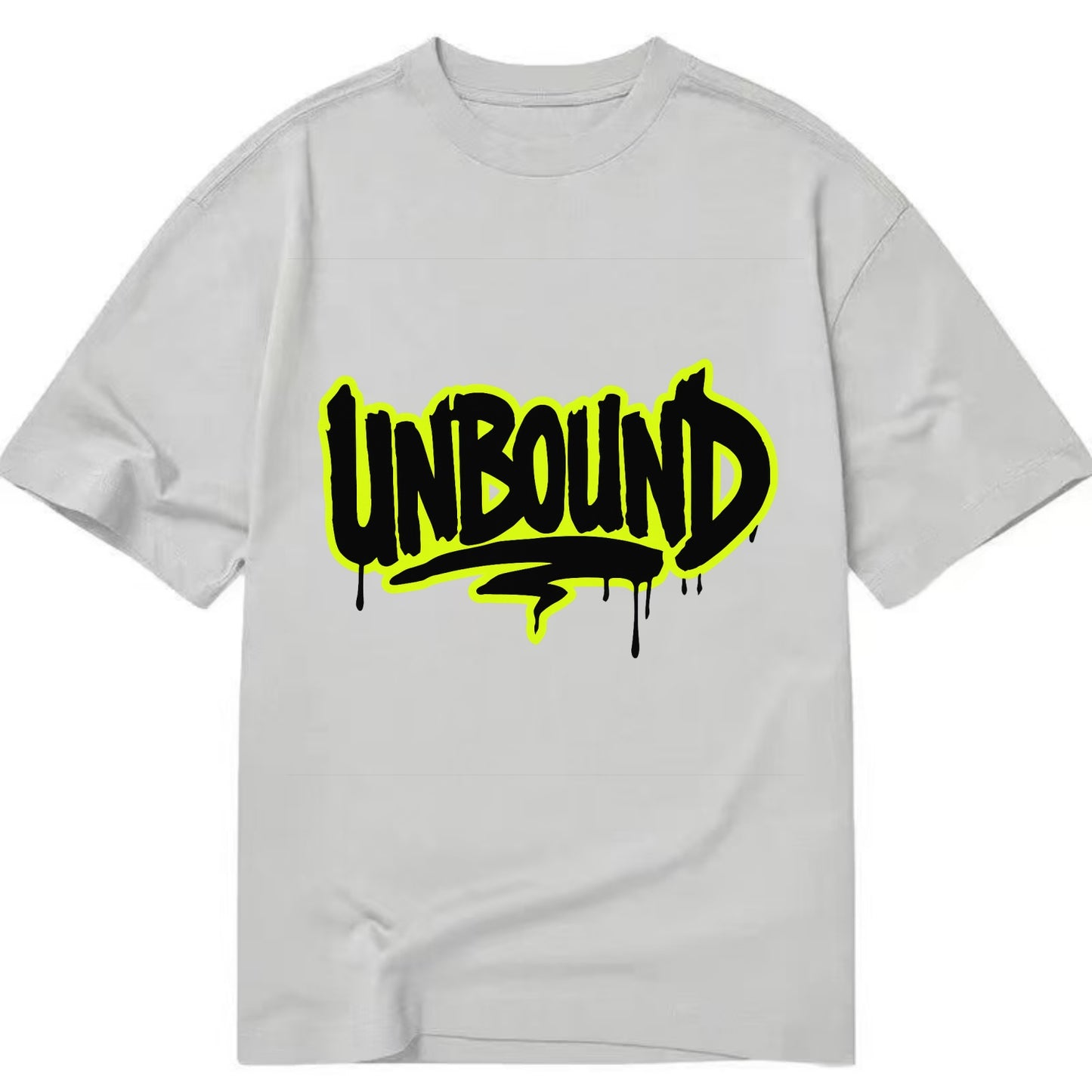 Bold typography design - "UNBOUND" - without limits, free from constraints - Classic T-shirt - Grey