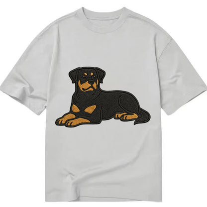 Rottweiler - Black and tan relaxed lying Classic T-shirt - Grey