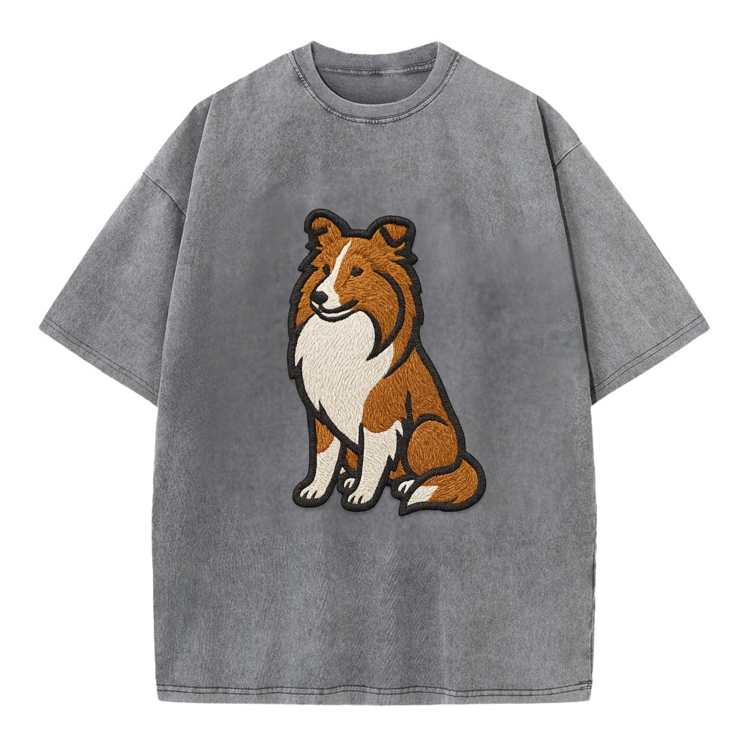 Shetland Sheepdog - Sable and white embr Vintage T-shirt - Grey