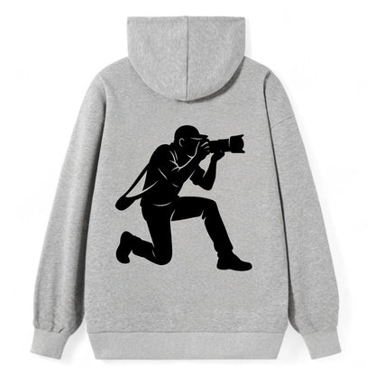 Photographer capturing perfect shot - Classic Pullover Hoodie - Grey