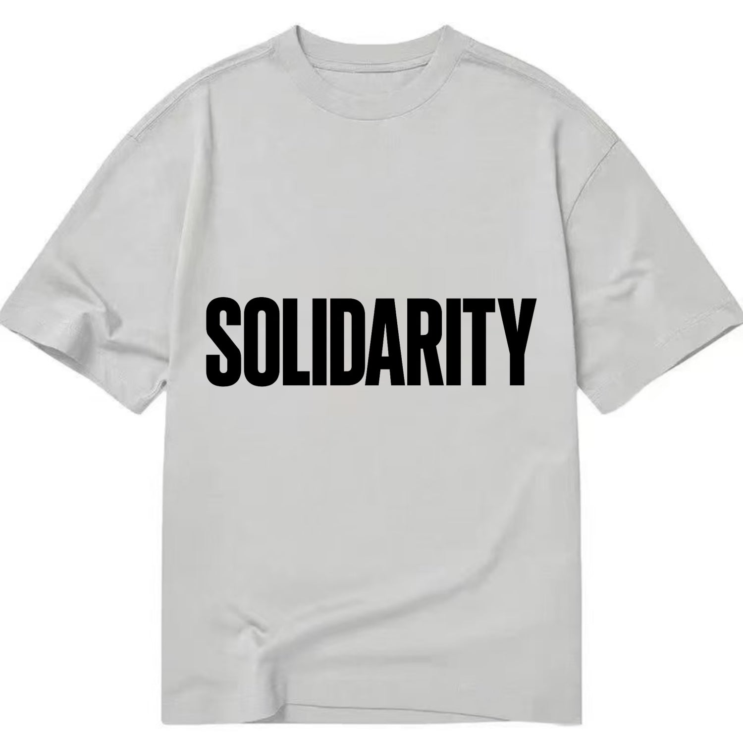 Bold typography design - "SOLIDARITY" - standing together, support - Classic T-shirt - Grey
