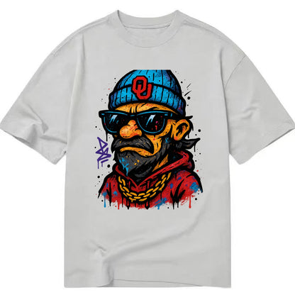 Norman Sooner wearing Oklahoma beanie with OU patch - Classic T-shirt - Grey