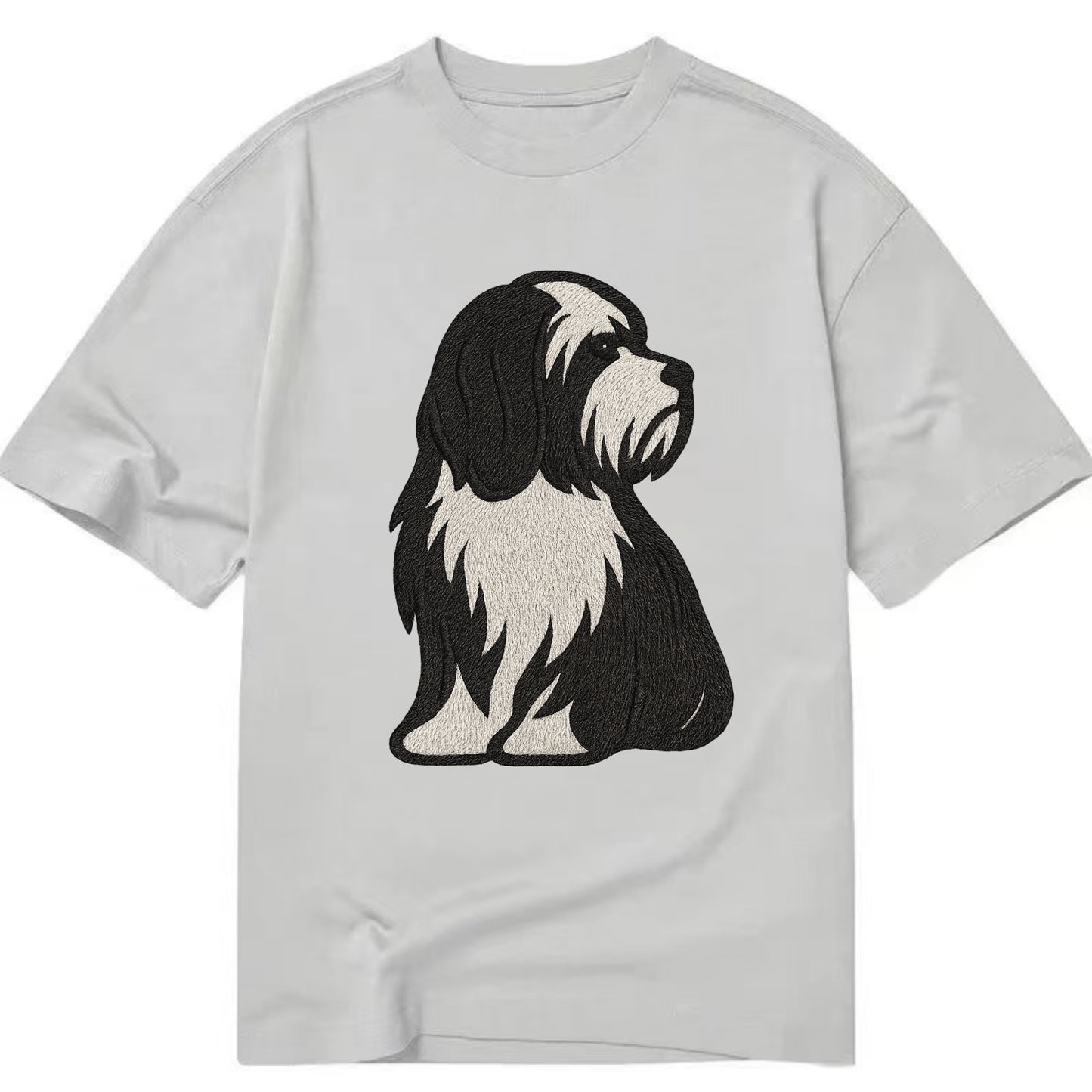 Tibetan Terrier - Black and white long c - Classic T-shirt - Grey