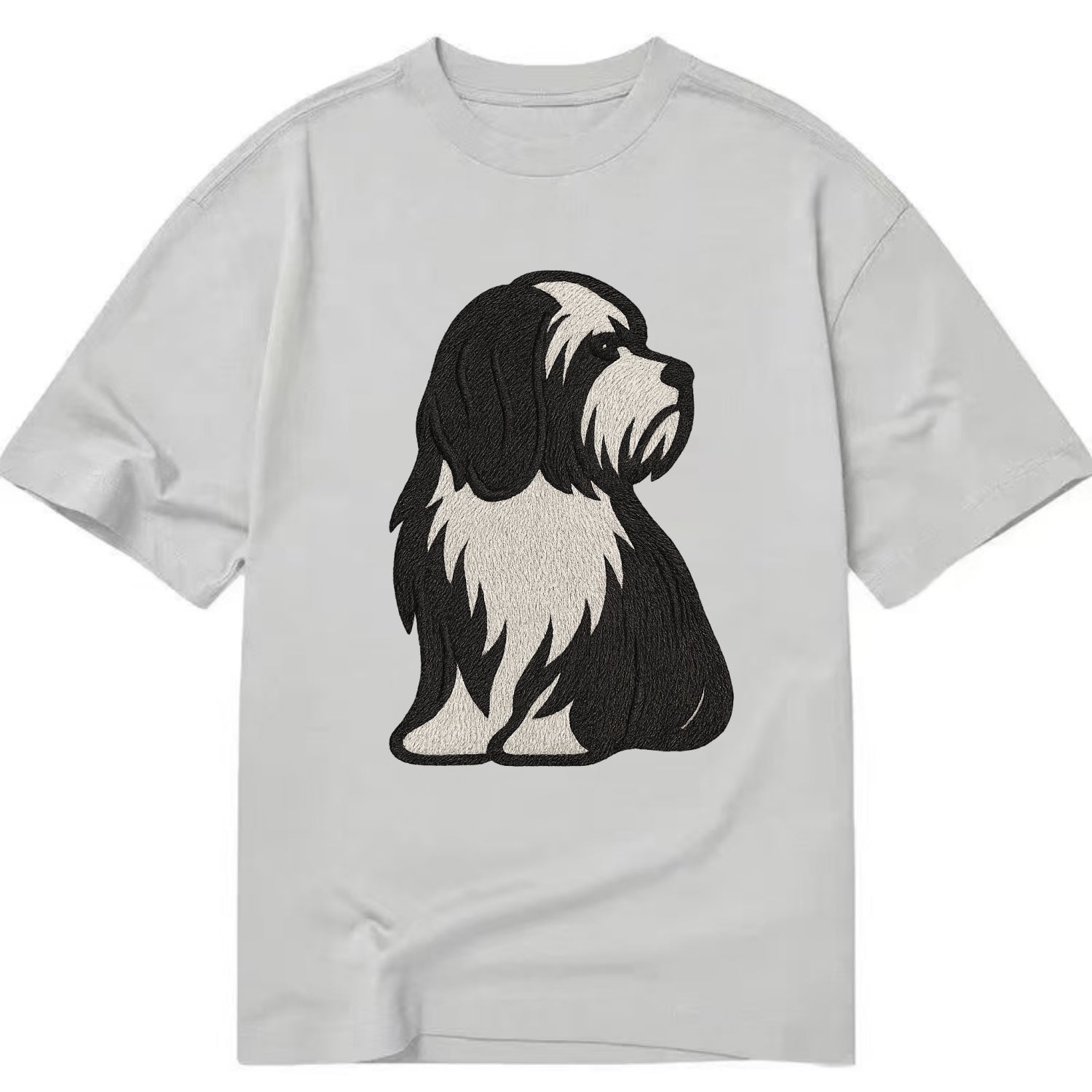 Tibetan Terrier - Black and white long c - Classic T-shirt - Grey
