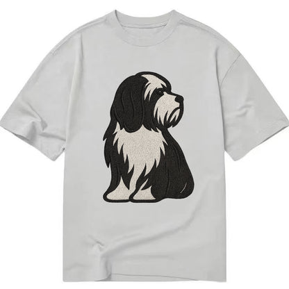 Tibetan Terrier - Black and white long c - Classic T-shirt - Grey