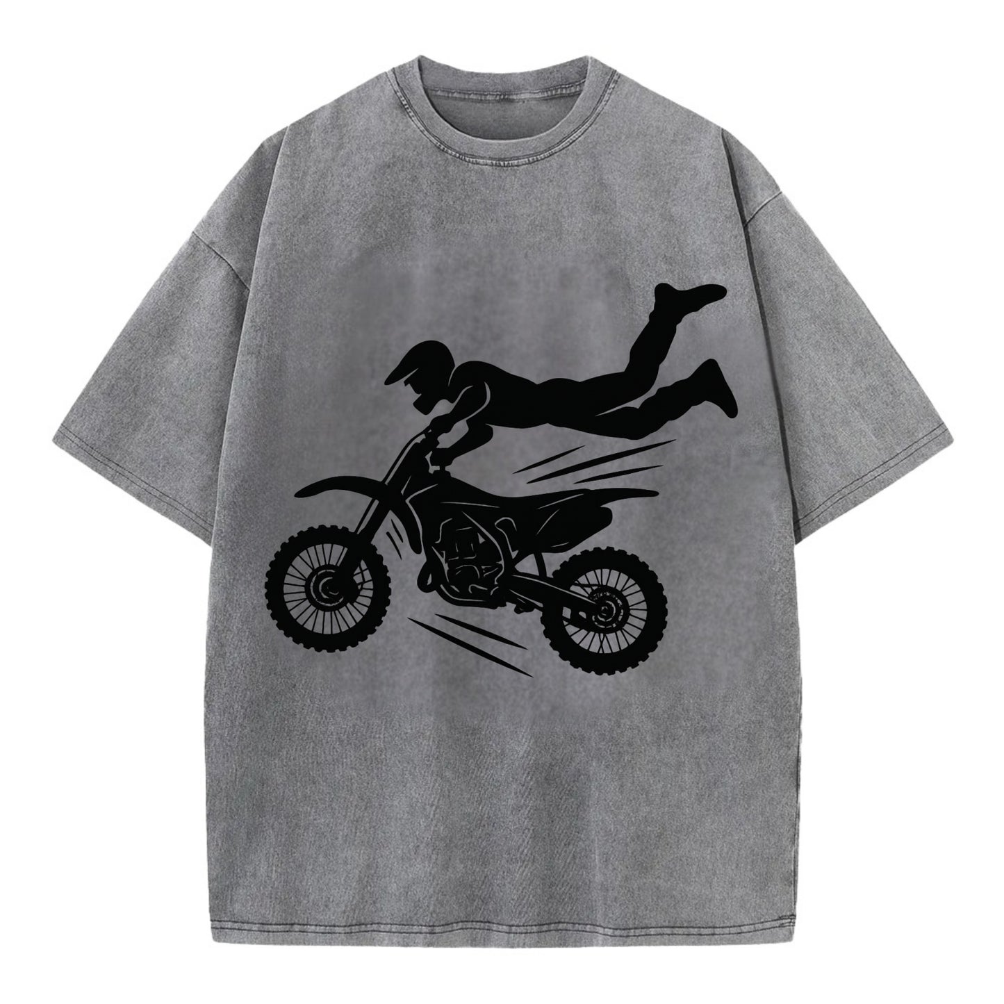 Motocross rider airborne trick - Vintage T-shirt - Grey