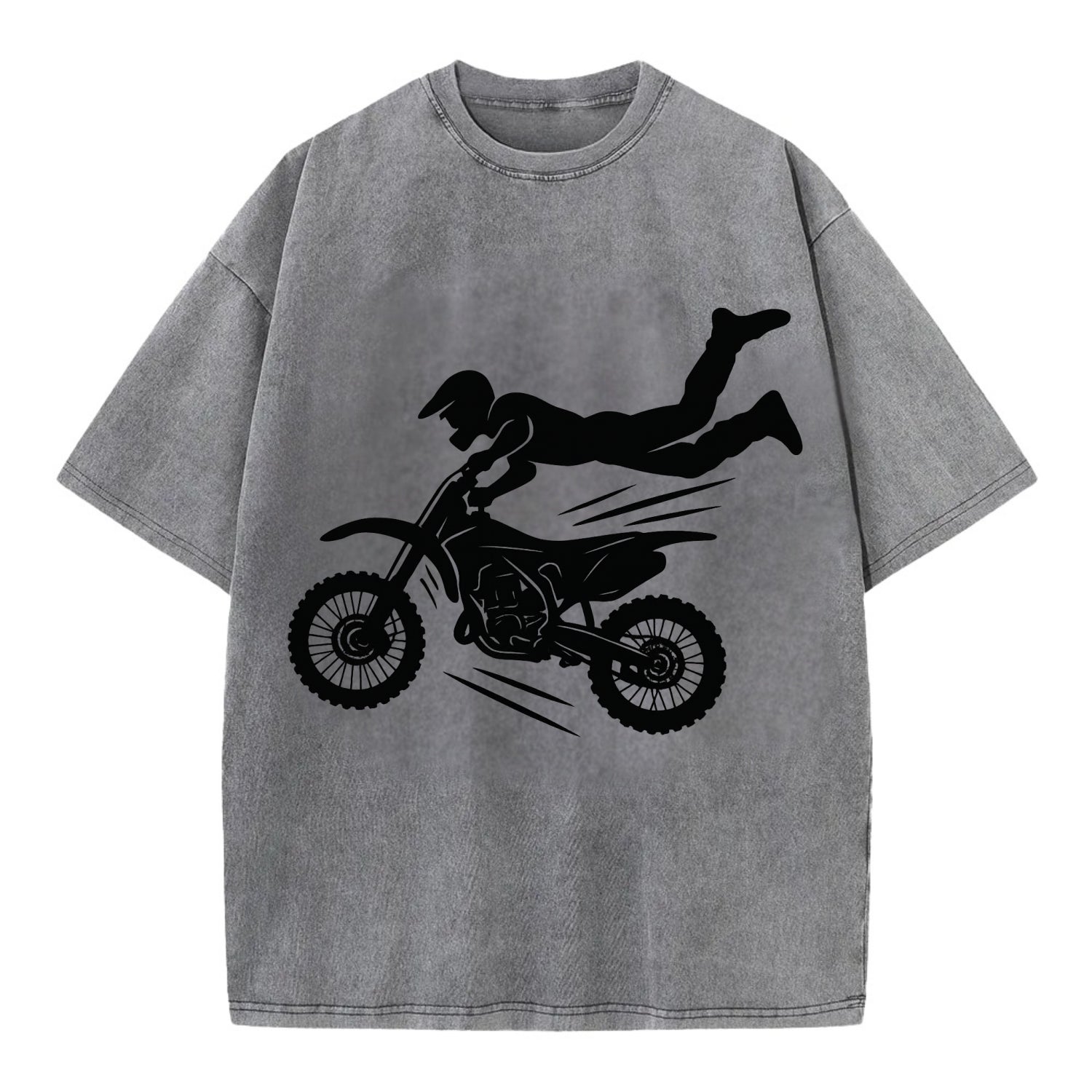 Motocross rider airborne trick - Vintage T-shirt - Grey