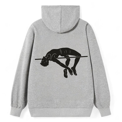 High jumper arching over bar - Classic Pullover Hoodie - Grey