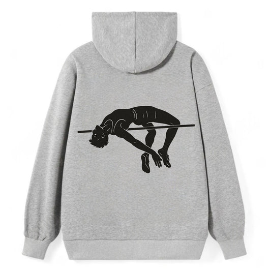 High jumper arching over bar - Classic Pullover Hoodie - Grey