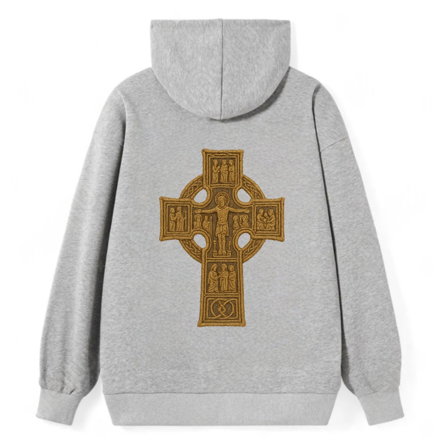 Monasterboice Cross - Classic Pullover Hoodie - Grey