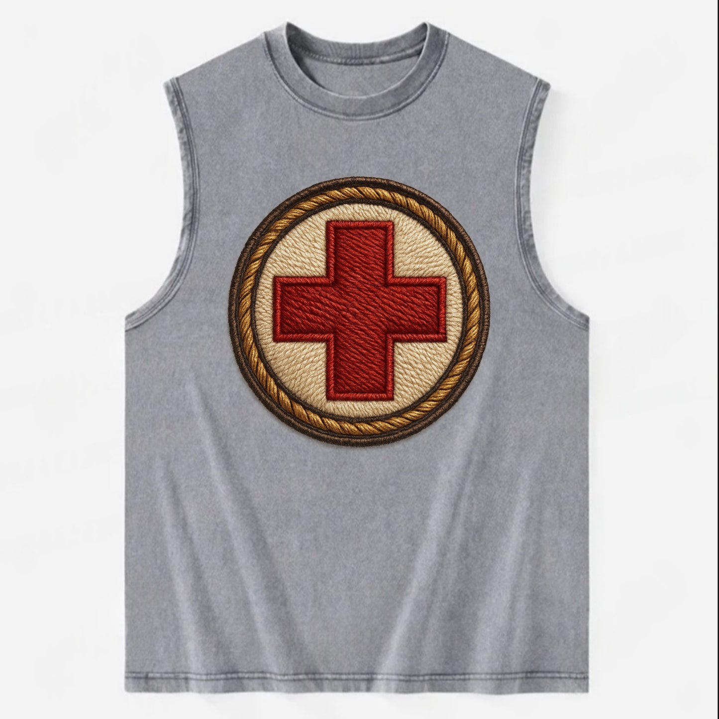 Medical Cross  - Vintage Washed Tank - Grey