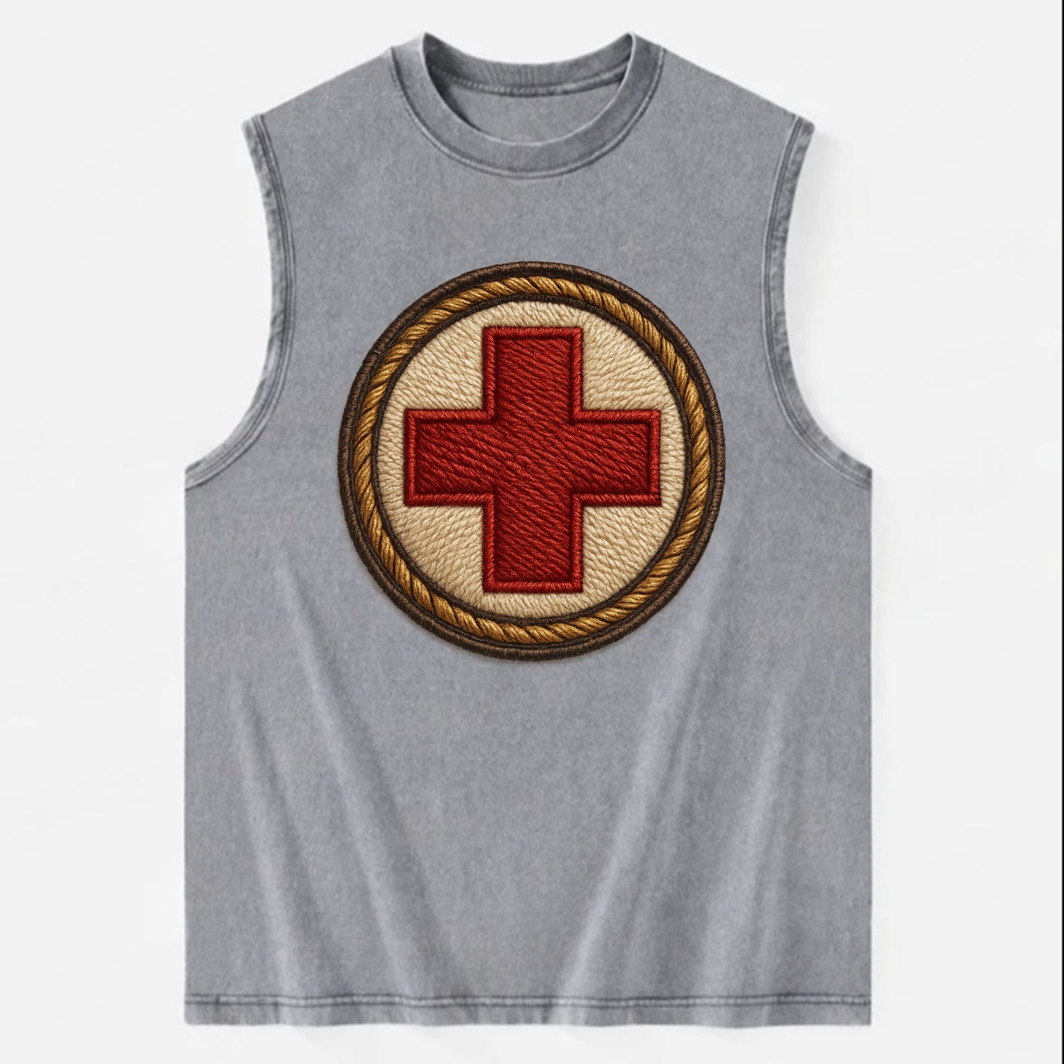 Medical Cross  - Vintage Washed Tank - Grey