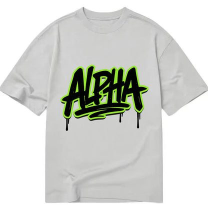 Bold typography design - "ALPHA" - leader of the pack - Classic T-shirt - Grey